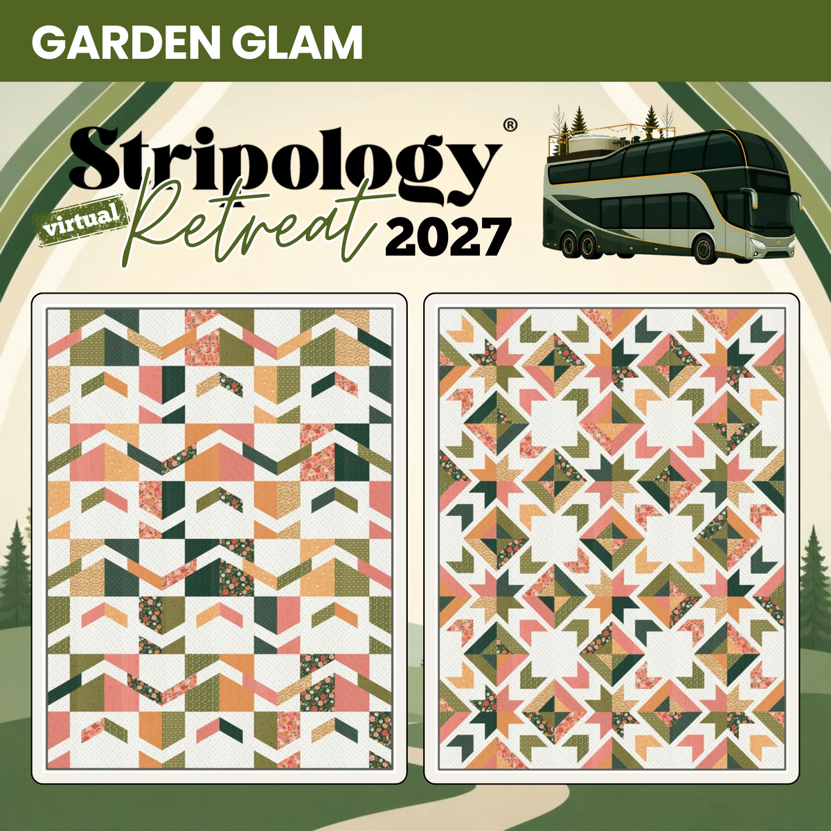 Britt and Audrey quilts in Garden Glam