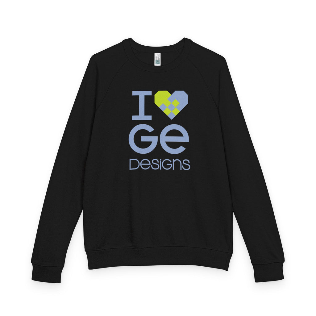I ❤️ GE Designs Crewneck Sweatshirt Sweatshirt Printify Black S