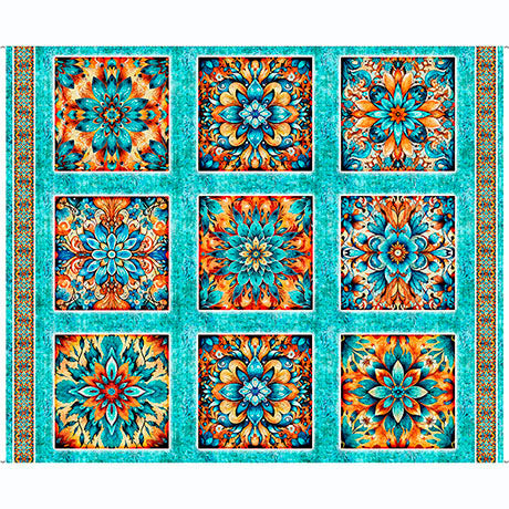 Oasis Desert Rose Turquoise 31204-Q Fabrics QT Fabrics