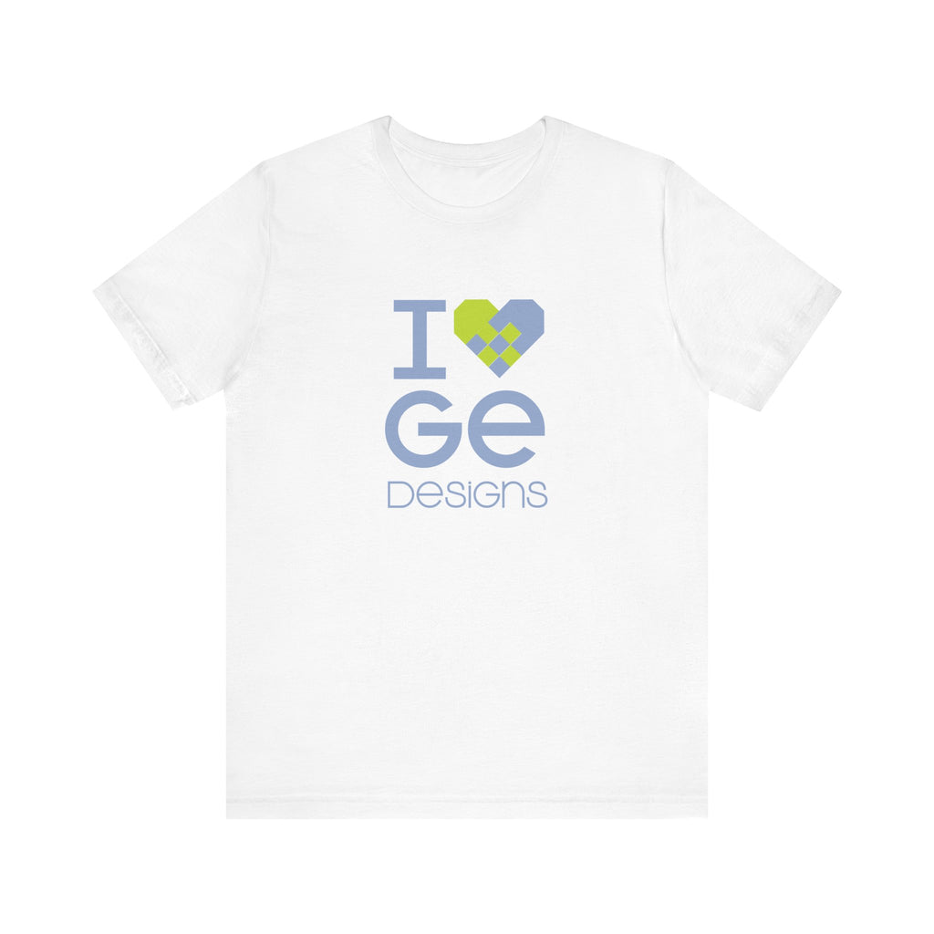 I ❤️ GE Designs Unisex Tee T-Shirt Printify White S