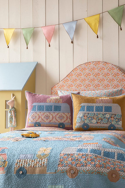 Tilda Wallflower Campervan Blue Stripologized Kit - 58 1/2" x 73 3/4"- PRE-ORDER Fabrics Tilda