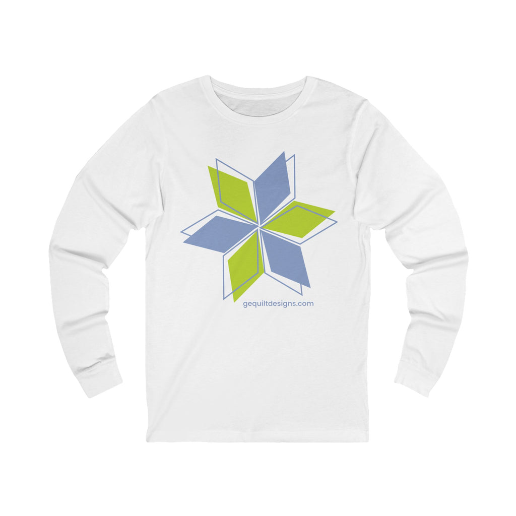 GE Designs Star Long Sleeve Tee Long-sleeve Printify XS White
