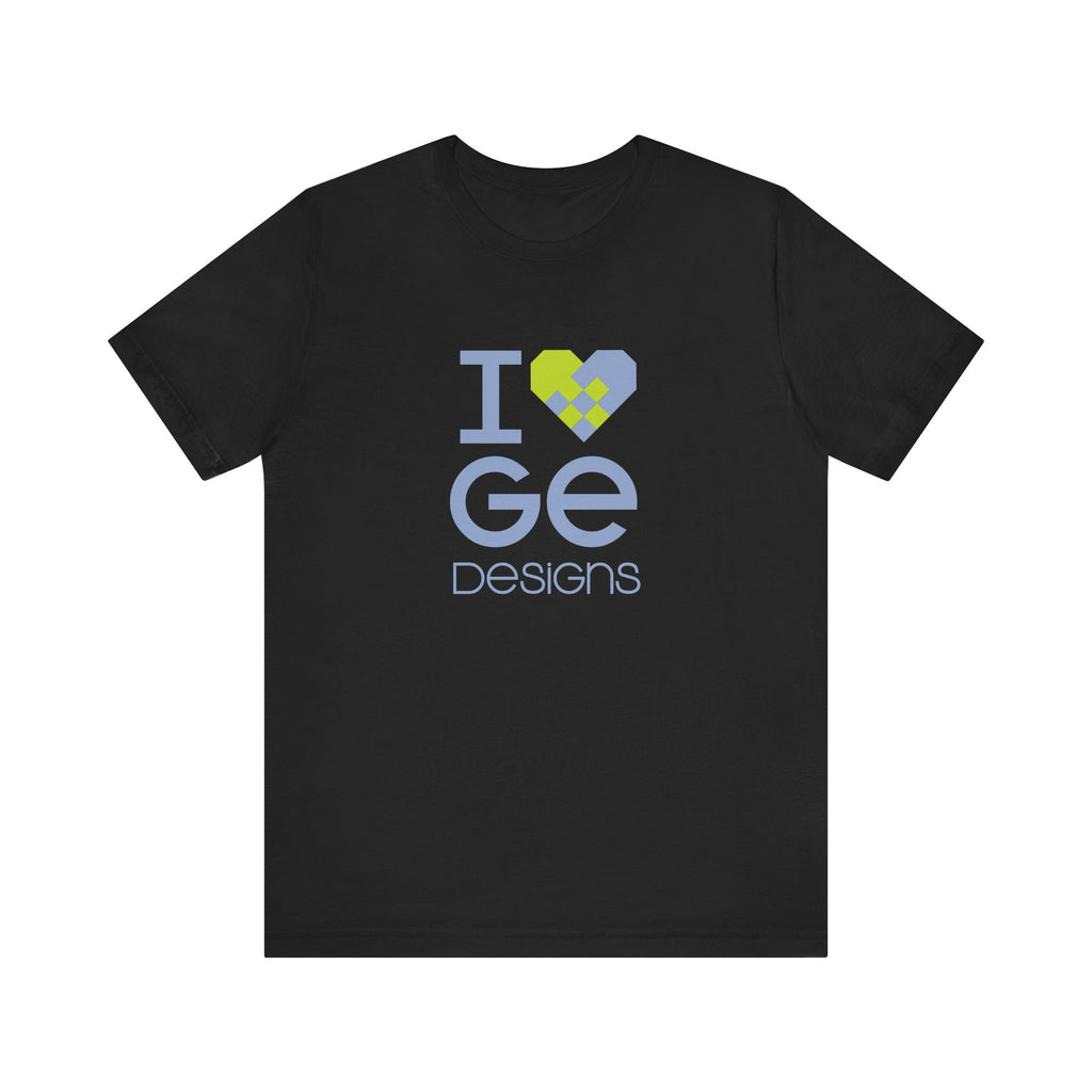 I ❤️ GE Designs Unisex Tee T-Shirt Printify Black XS