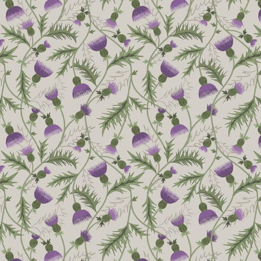 Lewis & Irene All Over Thistle Cream 108" Wide Backing Fabric - W18 - 3 YARD Fabrics Lewis & Irene