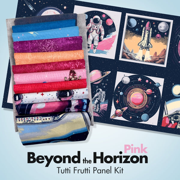Beyond the Horizon Pink Panel Kit - Tutti Frutti Pattern - 68-1/2"x90", quilting fabric by GE Designs