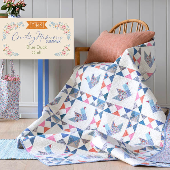 Tilda Blue Duck Quilt - Stripologized Kit - 56" x 72" Fabrics Tilda