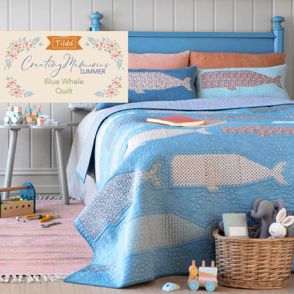 Tilda Blue Whale Quilt - Stripologized Kit - 62" x 76" Fabrics Tilda