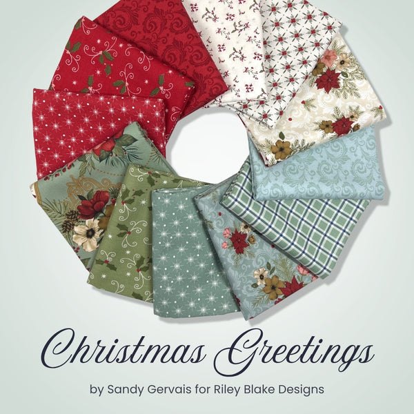Christmas Greetings Half Yard Bundle, quilting fabric by Riley Blake
