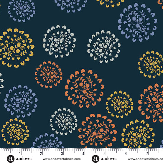 Andover Fabrics Conway Cottage Navy 108" Wide Backing Fabric - AW-1423-K - 2 YARD Fabrics Andover Fabrics