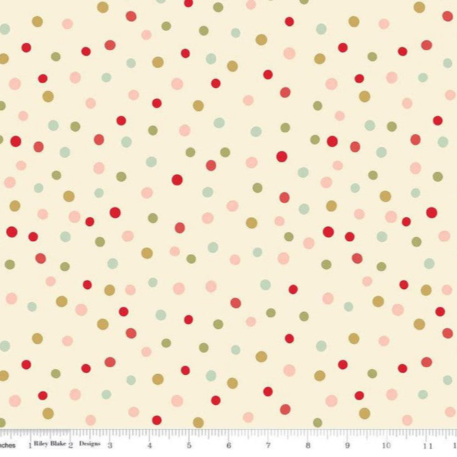 Riley Blake Designs Glisten Dots Eggnog 108" Wide Backing Fabric - WB16230-Eggnog - 2 YARD Fabrics Riley Blake