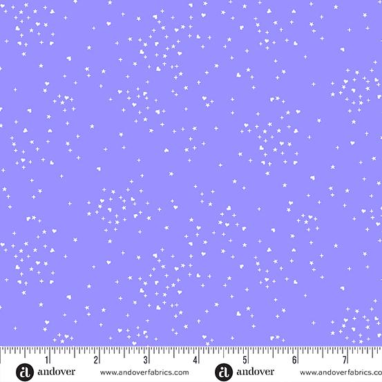 Heart Stars Light Purple A109P2 Fabrics Andover
