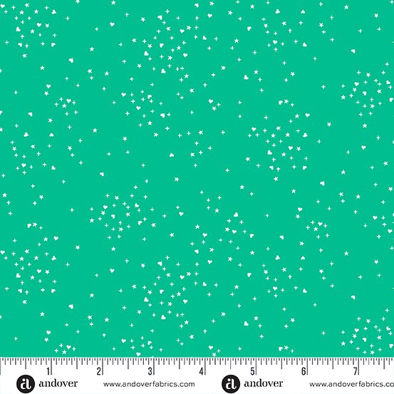 Heart Stars Turquoise A1091T1 Fabrics Andover