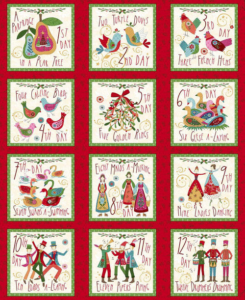 12 Days Scandinavian Holiday Panel Q-3458P-88 Fabrics Henry Glass