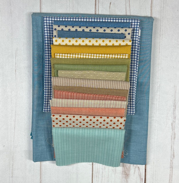 Tilda Wallflower Campervan Blue Stripologized Kit - 58 1/2" x 73 3/4"- PRE-ORDER Fabrics Tilda