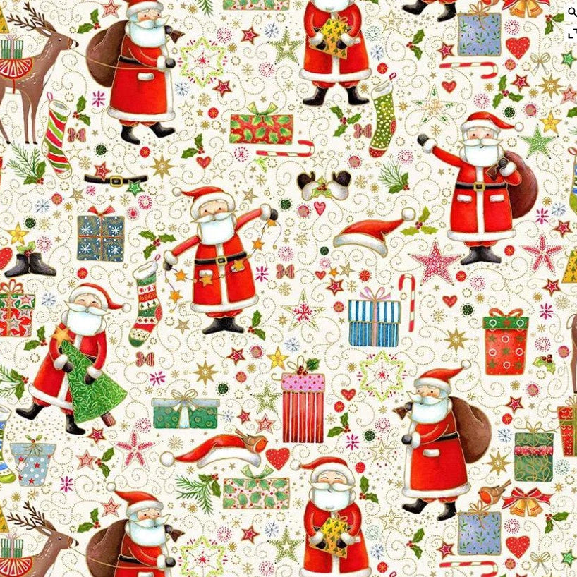Jolly Saint Nick Merry Magic 118-Q Fabrics Makower UK