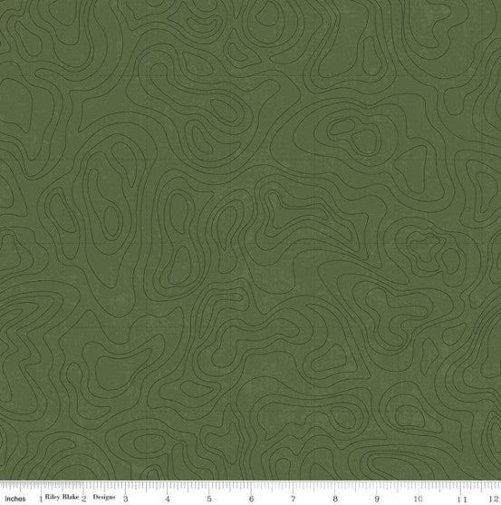 National Parks Topographic Chive C13293-Chive Fabrics Riley Blake