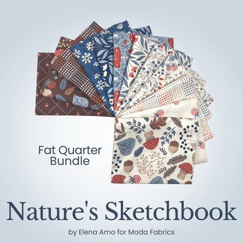 Nature's Sketchbook Fat Quarter Bundle, multicolor quilting fabric by Moda Fabrics