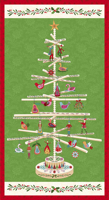 Scandinavian Holiday Tree Panel Q-3459P-44 Fabrics Henry Glass