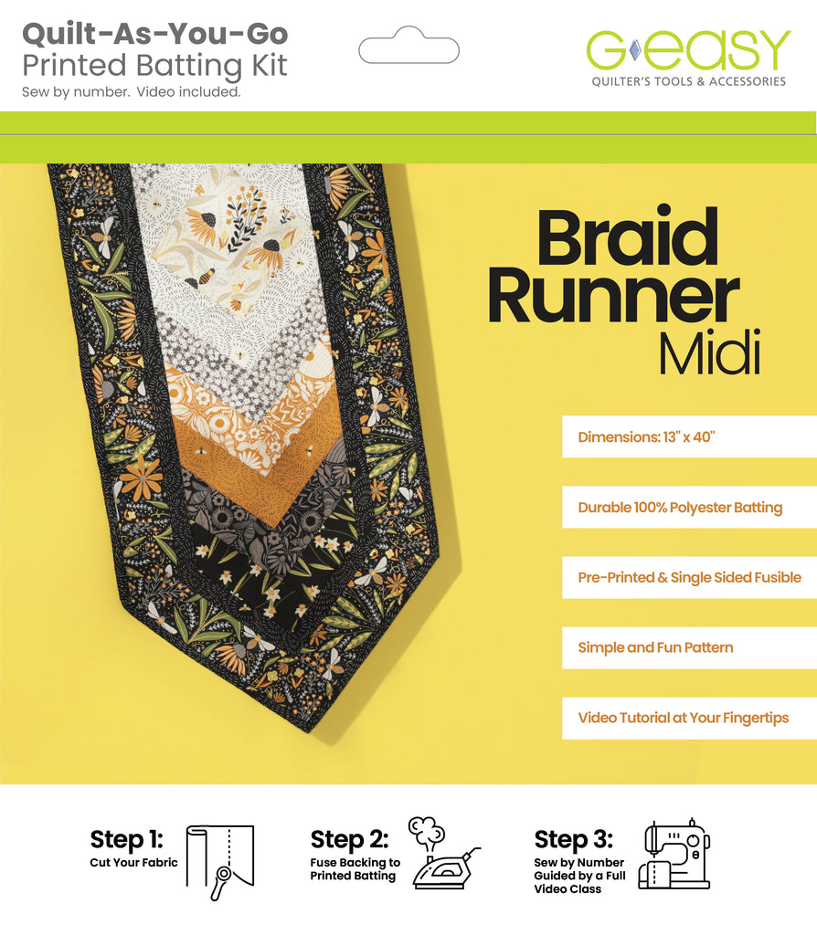 Quilt-As-You-Go Batting Kit PREORDER - Braid Runner Midi Pattern GE Designs