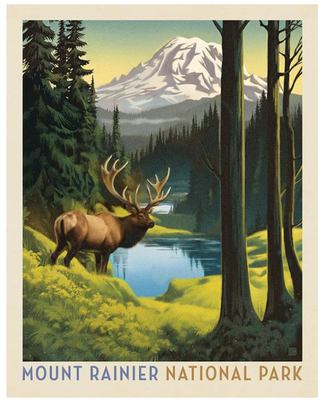 National Parks Mount Rainier PD16133-Panel Fabrics Riley Blake