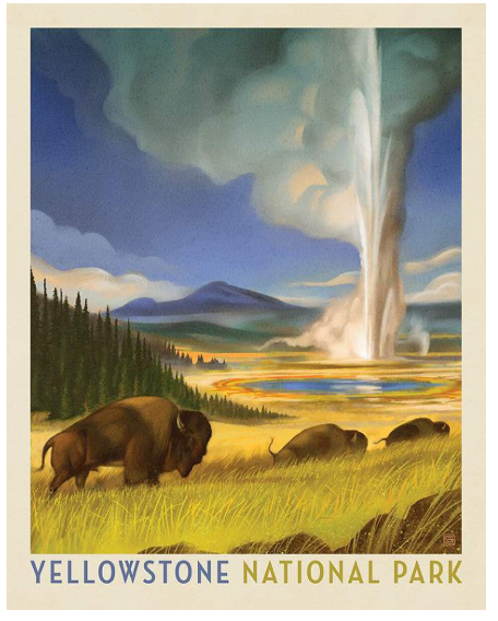 National Parks Yellowstone PD16136-Panel Fabrics Riley Blake