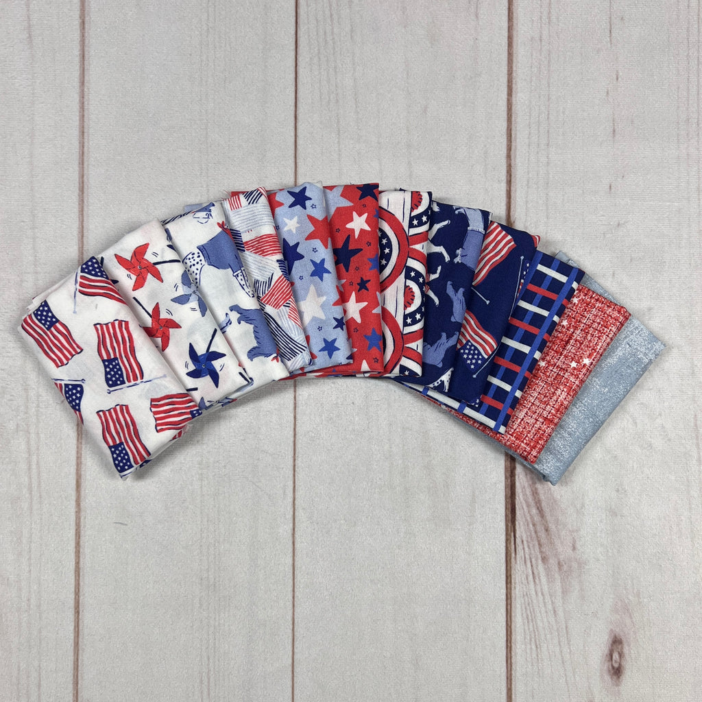 Stars, Stripes, and Sun Lil' Bundle Fabrics Cloud 9