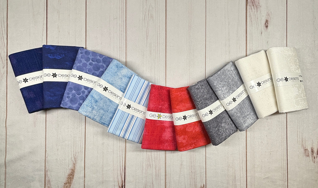 Stars, Stripes, and Sun Half Yard Bundle Fabrics Cloud 9