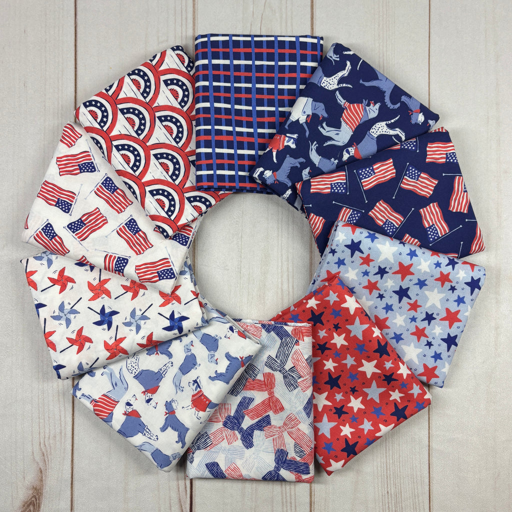 Stars, Stripes, and Sun Half Yard Bundle Fabrics Cloud 9