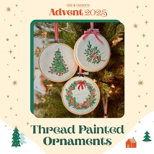 Advent 2025 Thread Painted Ornaments, quilt pattern