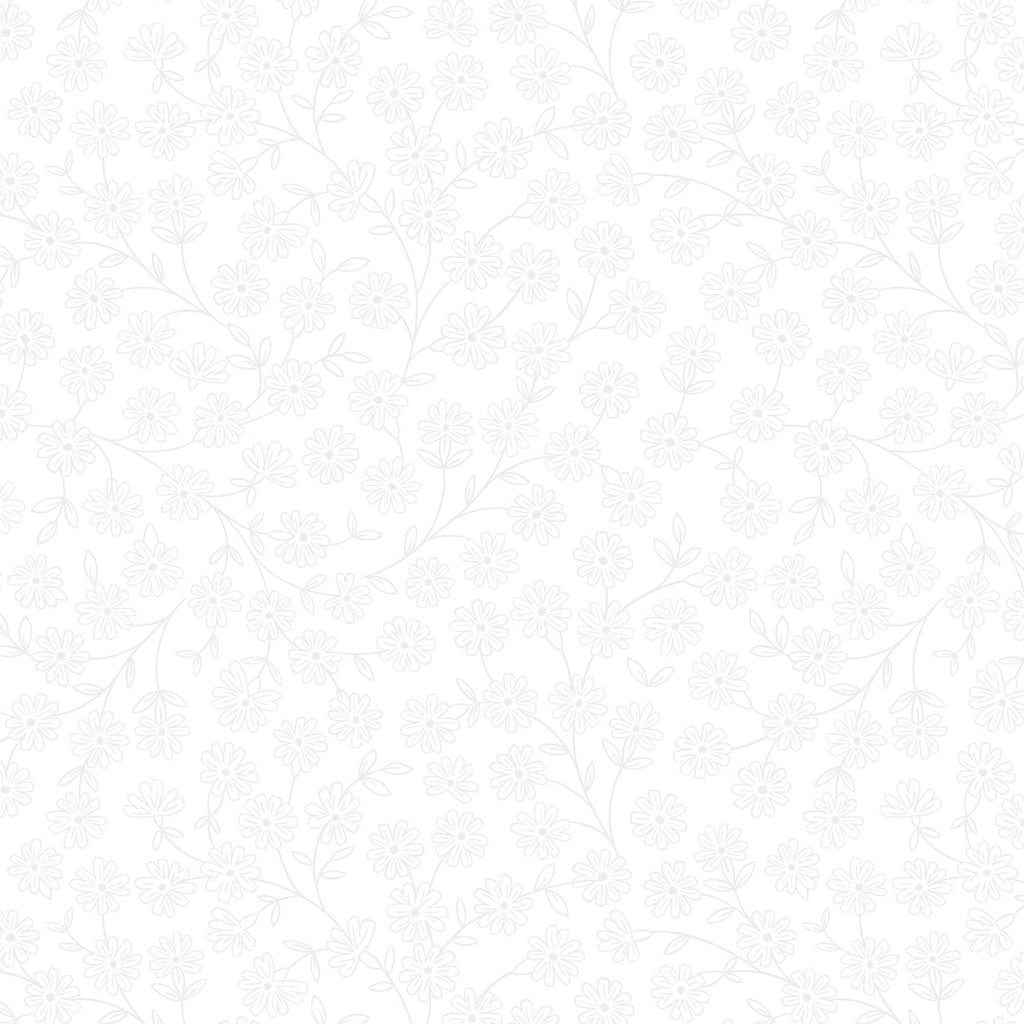 Tiny Tonals Daisy Chain White on White TT18.1 Fabrics Lewis & Irene   