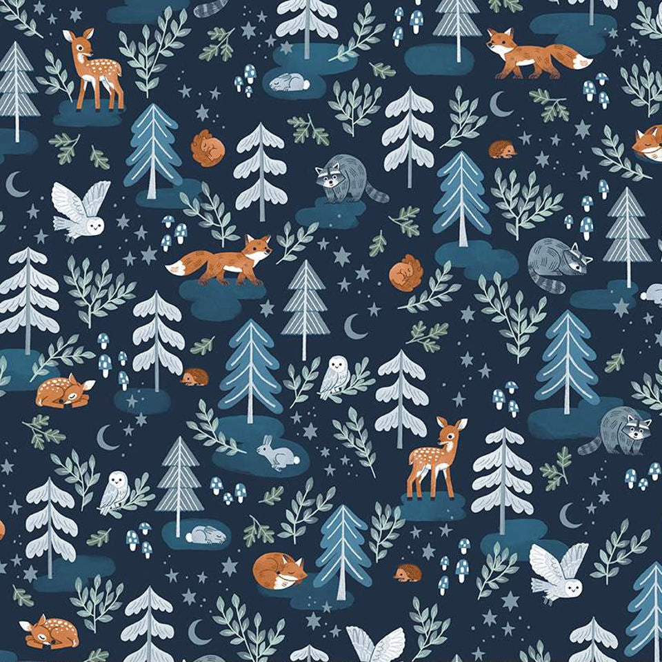 Twilight Creatures Main Indigo C15360 - 3 YARD Fabrics Riley Blake