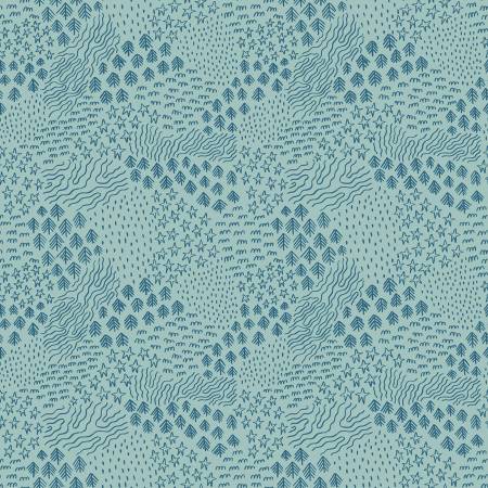 Twilight Creatures Songbird Scenery Blue C15363 Fabrics Riley Blake