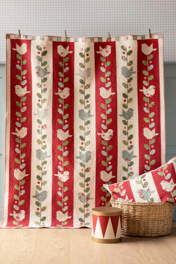 Tilda Winter Birds Quilt (Burgundy) 65 1/4"x81"- PRE-ORDER Fabrics Tilda