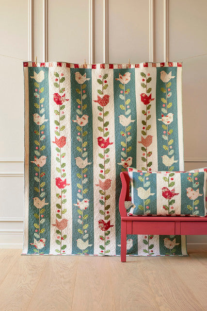 Tilda Winter Birds Quilt (Petrol) 65 1/4"x81"- PRE-ORDER Fabrics Tilda
