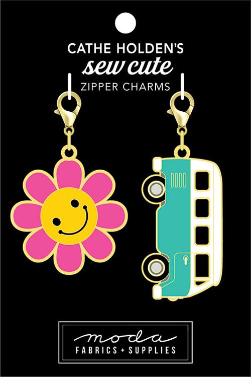 Flower Bus Zipper Pulls CH124 Bag Making Moda Fabrics   
