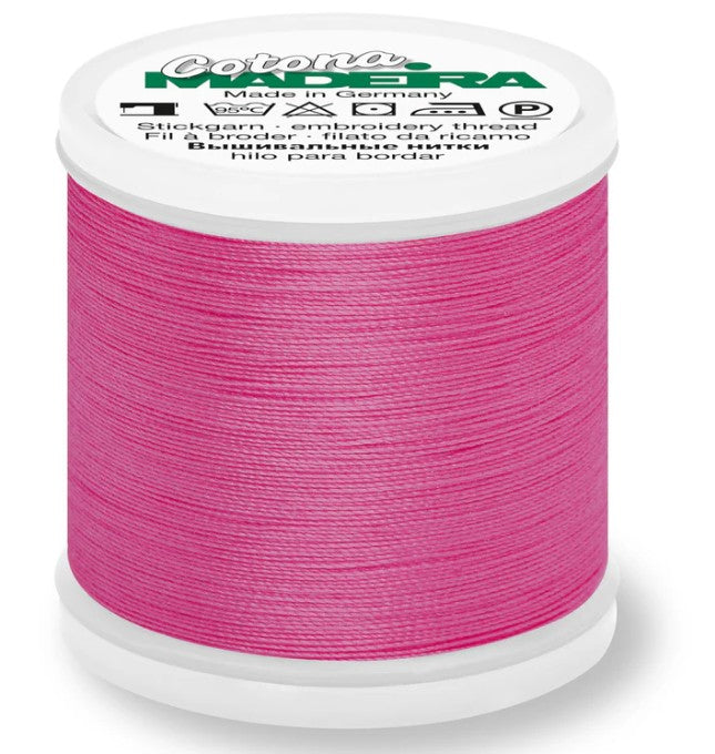 Madeira Cotona 30 - Premium Cotton Quilting & Sewing Thread, 709 Hot Pink Thread Madeira