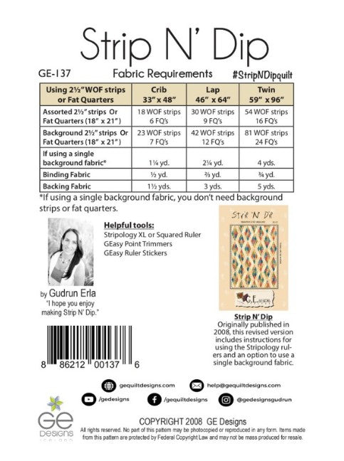 Strip N' Dip - 2.5" PDF Strip Pattern 137 Pattern GE Designs