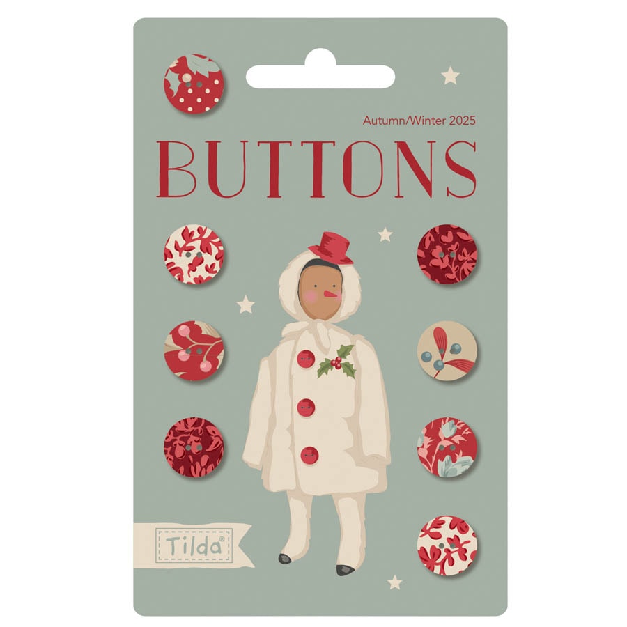 Tilda Merry Little Christmas Buttons 0.47in 8 pcs Bag Making Tilda
