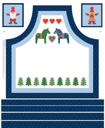 Tomtens Folklore Christmas Apron Panel CE55 Fabrics Lewis & Irene