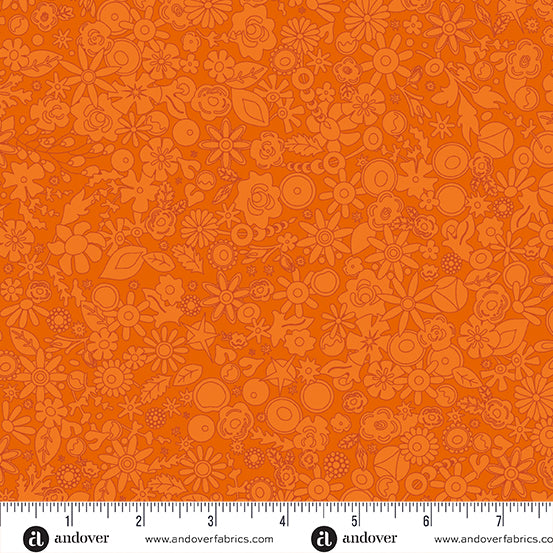 Alison Glass Sunprint 2024 Woodland Tangerine A-790-O Fabrics Andover