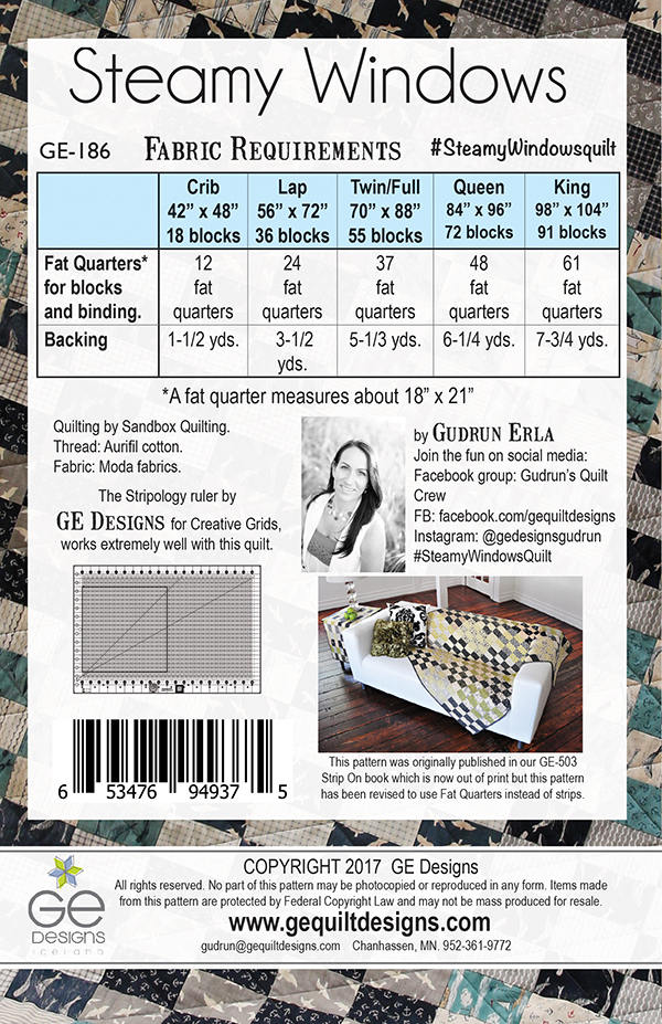 Steamy Windows Pattern PDF 186 Pattern GE Designs   